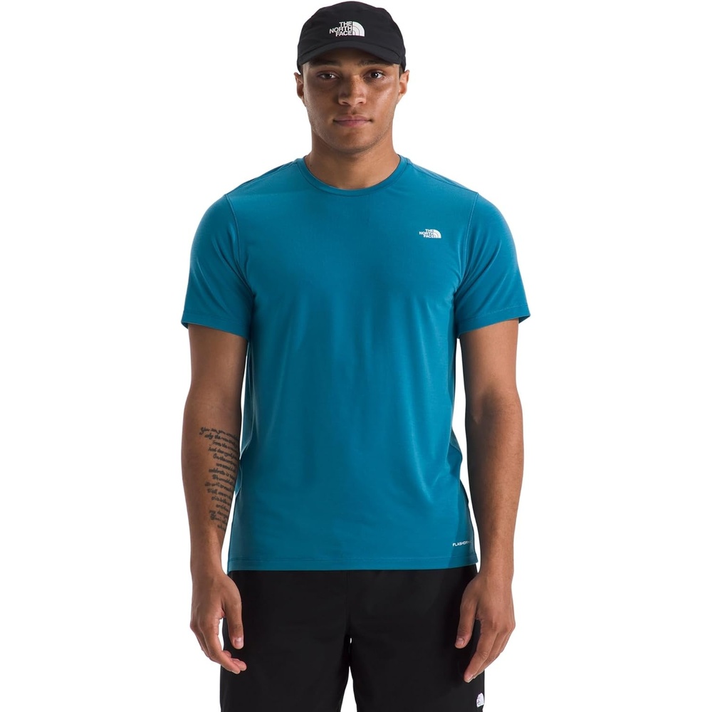 image:imageTHE NORTH FACE Mens Adventure Tee Lightweight amp Stretchy Shirt With Setin Sleeves amp Heat Transfer LogoDusk Blue
