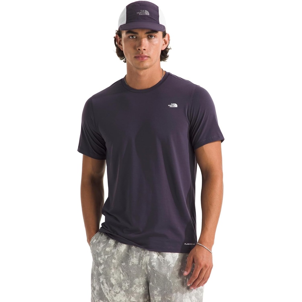 image:imageTHE NORTH FACE Mens Adventure Tee Lightweight amp Stretchy Shirt With Setin Sleeves amp Heat Transfer LogoEndless Dusk