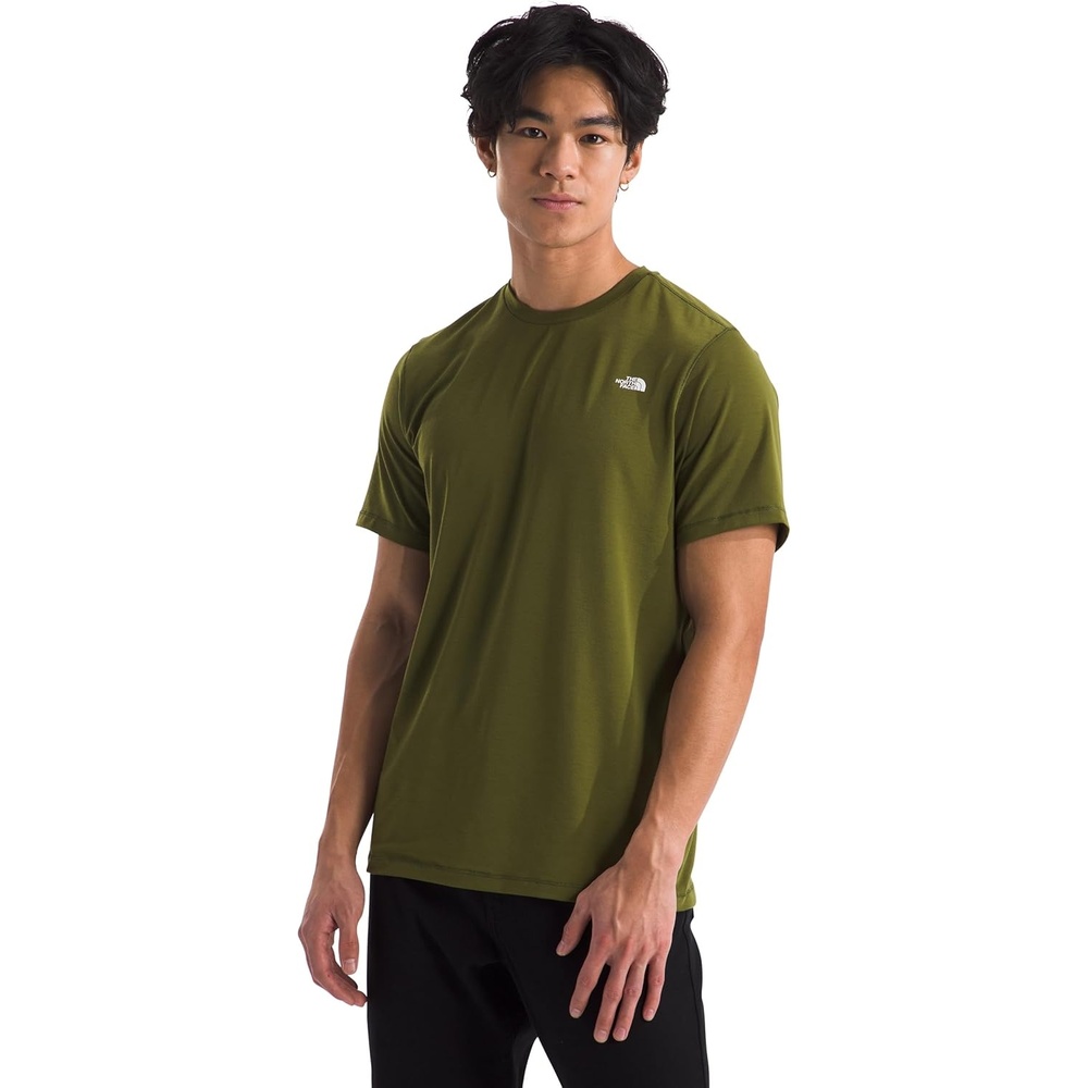 image:imageTHE NORTH FACE Mens Adventure Tee Lightweight amp Stretchy Shirt With Setin Sleeves amp Heat Transfer LogoForest Olive