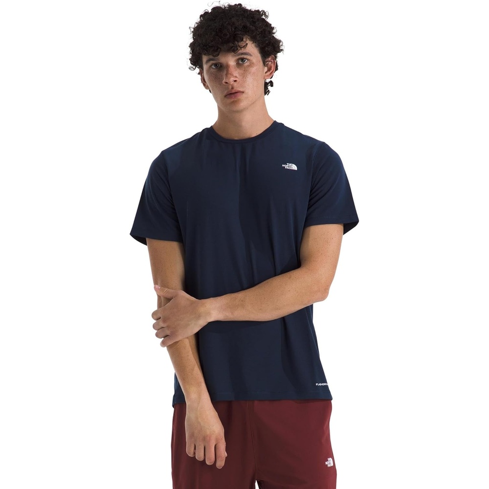 image:imageTHE NORTH FACE Mens Adventure Tee Lightweight amp Stretchy Shirt With Setin Sleeves amp Heat Transfer LogoSummit Navy