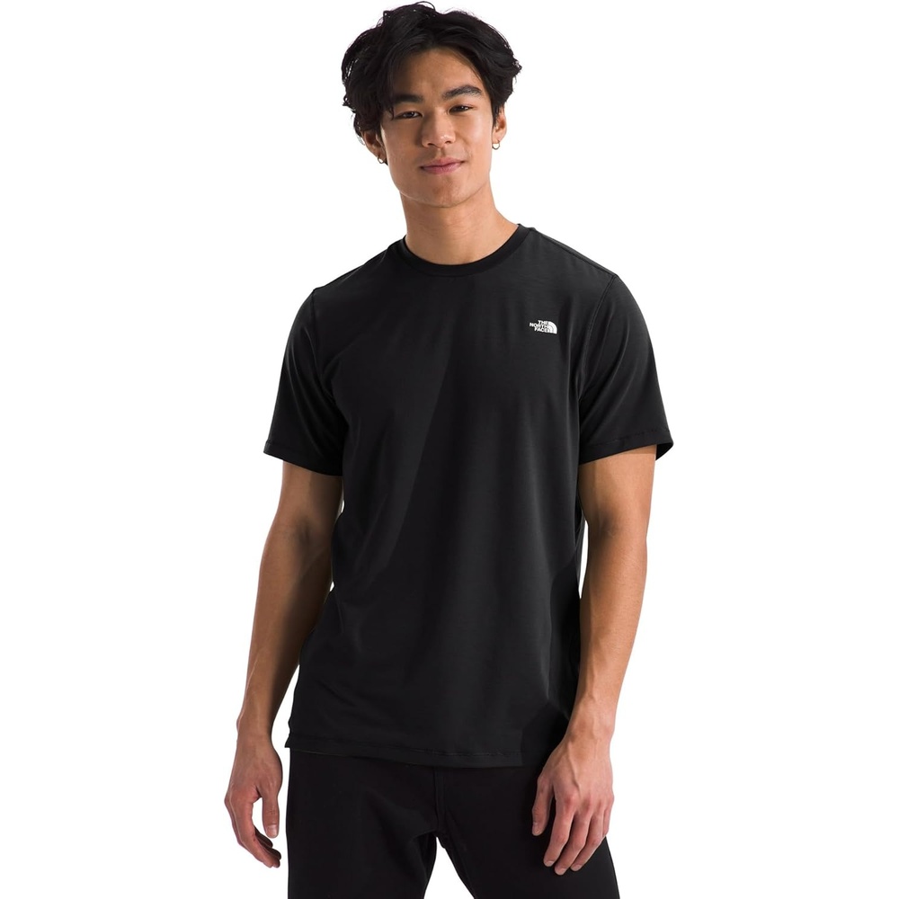image:imageTHE NORTH FACE Mens Adventure Tee Lightweight amp Stretchy Shirt With Setin Sleeves amp Heat Transfer LogoTnf Black