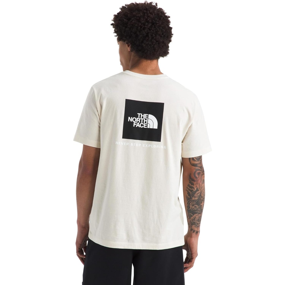 image:imageTHE NORTH FACE Mens Core Box NSE Short Sleeve Tee  Branded Tshirt With a Ribbed CollarWhite Dune