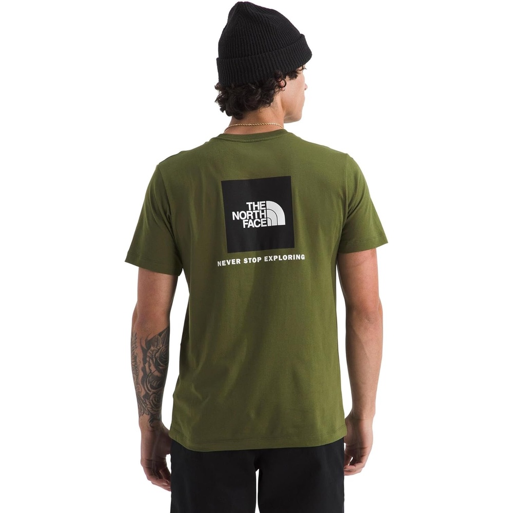 image:imageTHE NORTH FACE Mens Core Box NSE Short Sleeve Tee Branded Tshirt With a Ribbed CollarWoodland Green