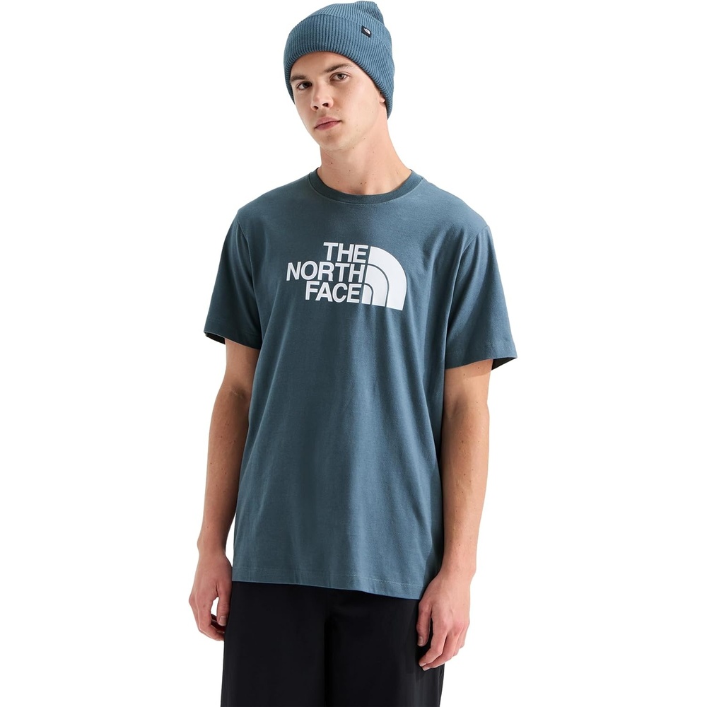 image:imageTHE NORTH FACE Mens Core Half Dome Shortsleeve Tee Regular Fit Cotton Shirt With Graphic Design amp Ribbed CollarGranite Grey
