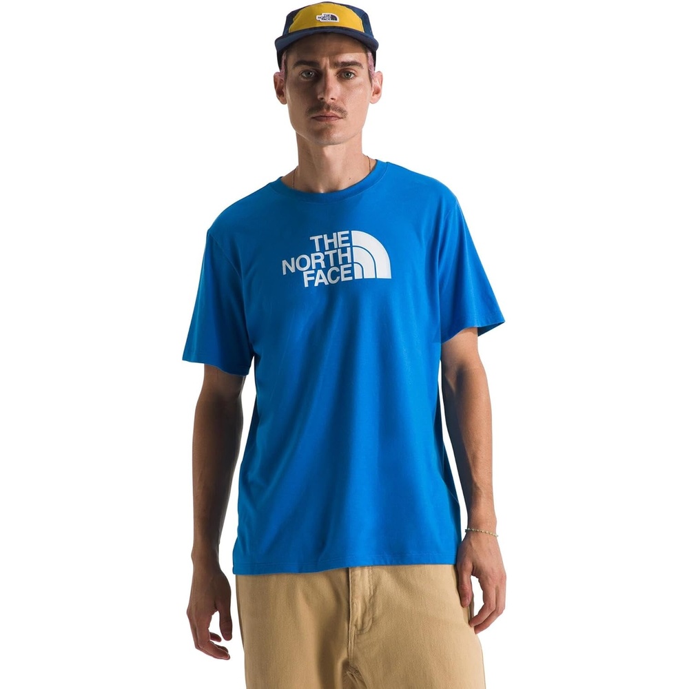 image:imageTHE NORTH FACE Mens Core Half Dome Shortsleeve Tee Regular Fit Cotton Shirt With Graphic Design amp Ribbed CollarHero BlueTnf White