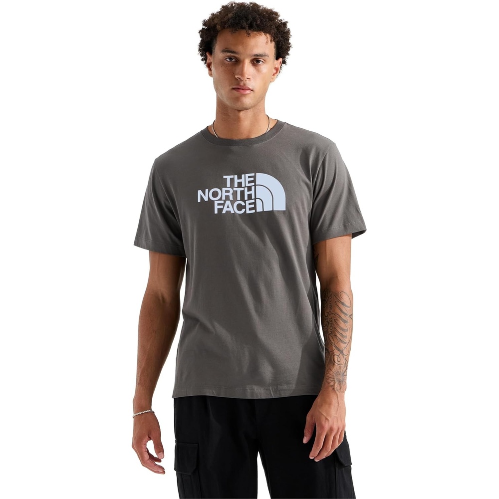 image:imageTHE NORTH FACE Mens Core Half Dome Shortsleeve Tee Regular Fit Cotton Shirt With Graphic Design amp Ribbed CollarNew Taupe Green