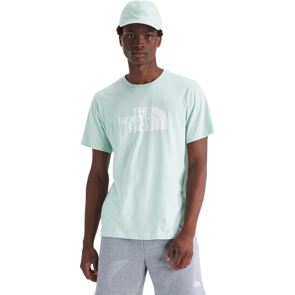 image:imageTHE NORTH FACE Mens Core Half Dome Shortsleeve Tee Regular Fit Cotton Shirt With Graphic Design amp Ribbed CollarOpal Frost