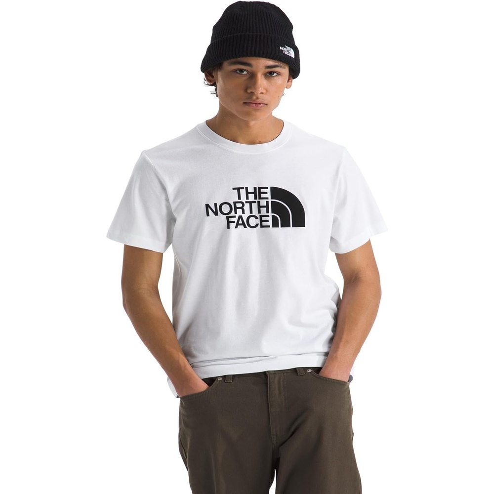 image:imageTHE NORTH FACE Mens Core Half Dome Shortsleeve Tee Regular Fit Cotton Shirt With Graphic Design amp Ribbed CollarTnf WhiteTnf Black