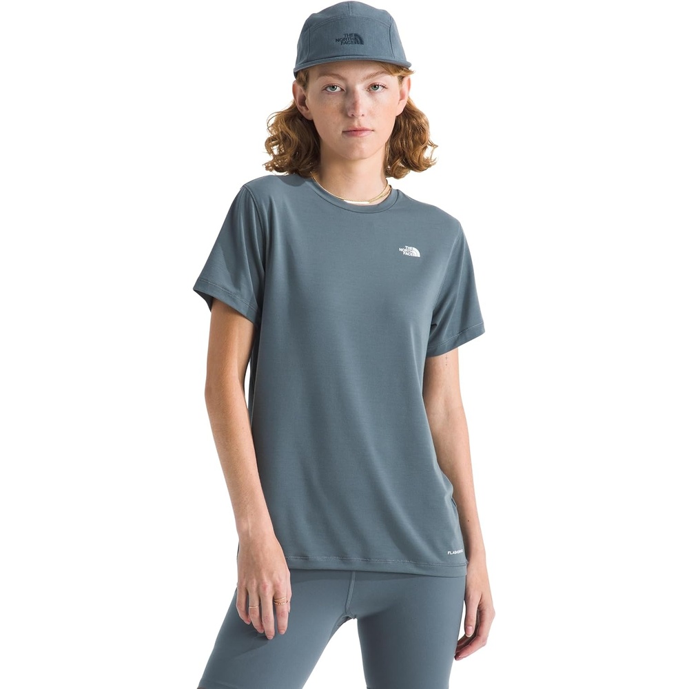 image:imageTHE NORTH FACE Womens Adventure Tee Shortsleeve Crewneck With Moisture Wicking Fabric Setin SleevesGranite Grey