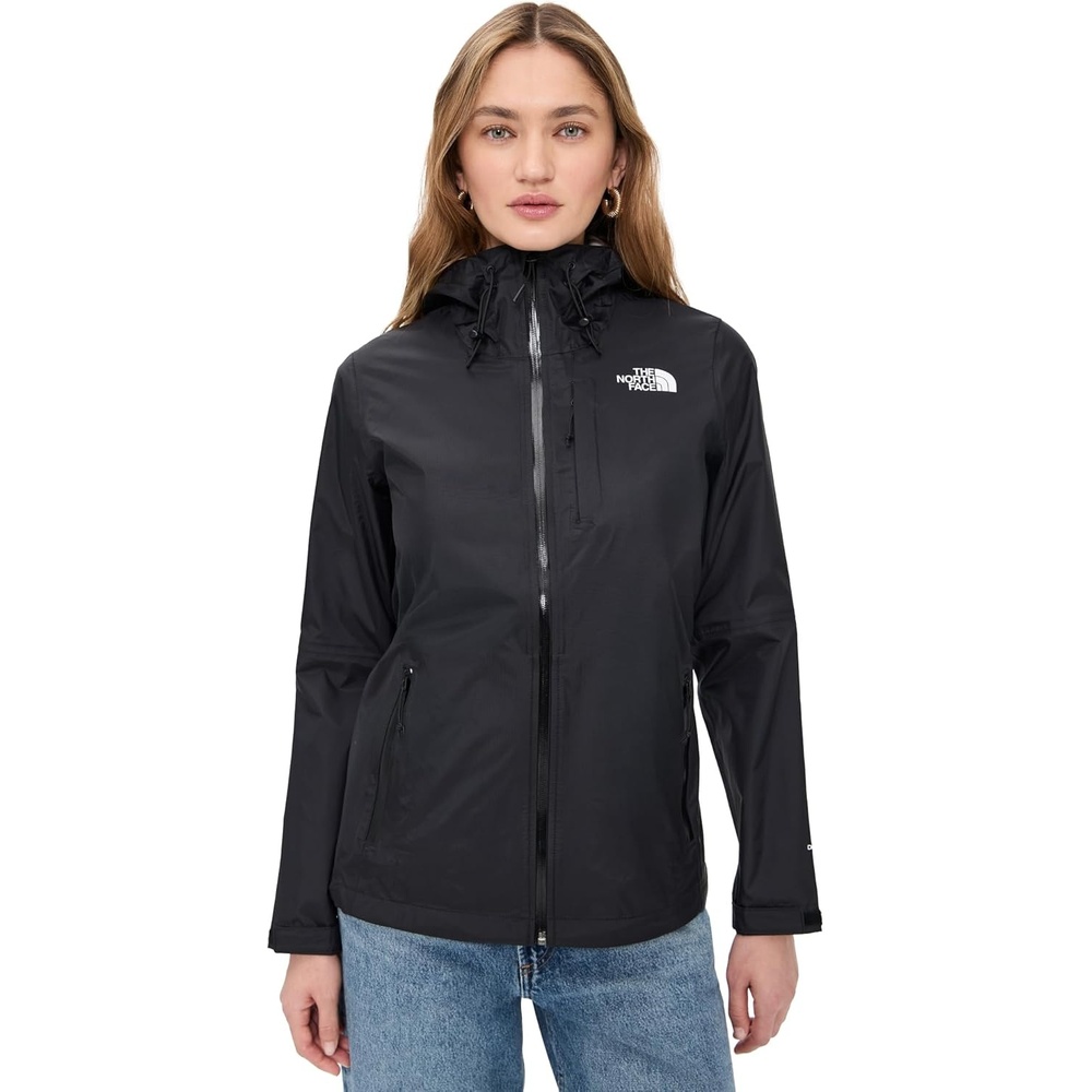 image:imageTHE NORTH FACE Womens Alta Vista Rain Jacket 3 Piece Hood With Adjustable Cinchcord Waterproof BreathableAsphalt Greytnf Black