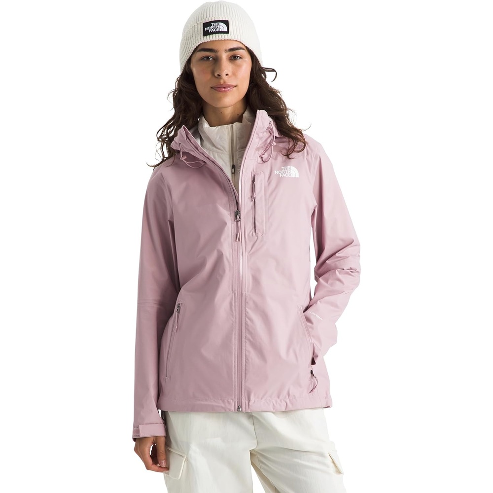 image:imageTHE NORTH FACE Womens Alta Vista Rain Jacket 3 Piece Hood With Adjustable Cinchcord Waterproof BreathableMetal Pink