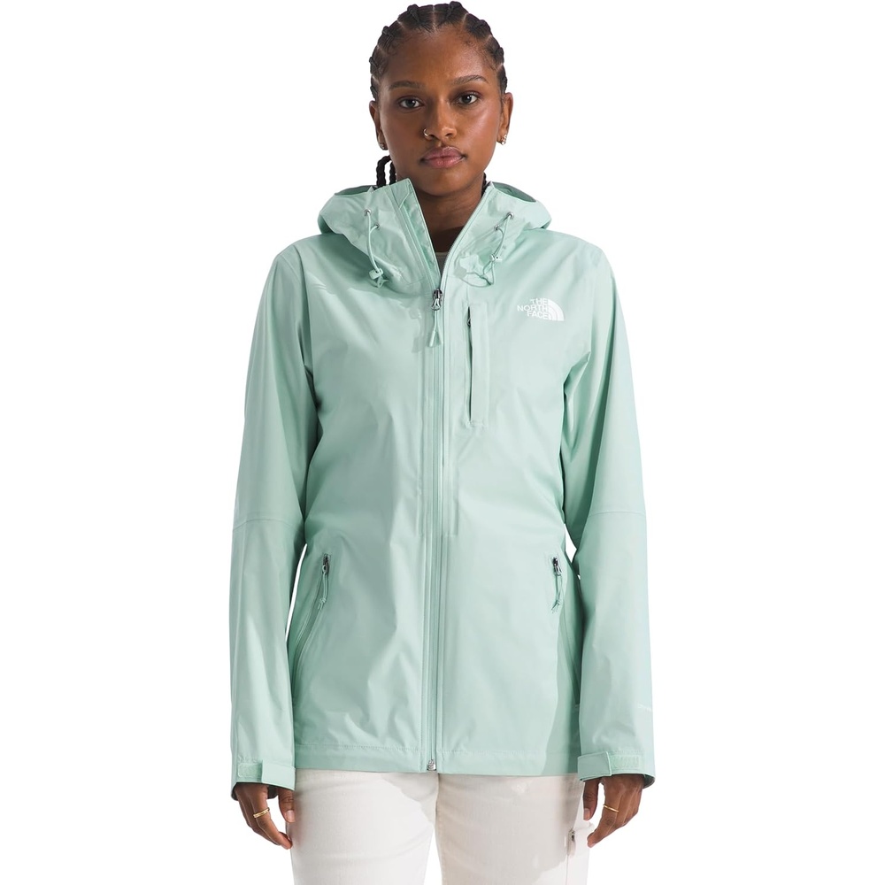 image:imageTHE NORTH FACE Womens Alta Vista Rain Jacket 3 Piece Hood With Adjustable Cinchcord Waterproof BreathableOpal Frost