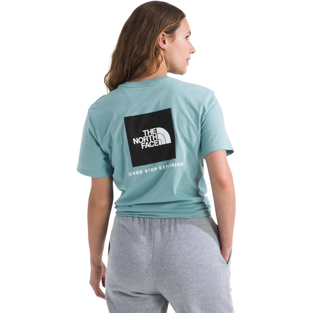 image:imageTHE NORTH FACE Womens Evolution Box NSE Shortsleeve Tee Regular Fit Cotton Tshirt With Logo GraphicsBlue Eclipse