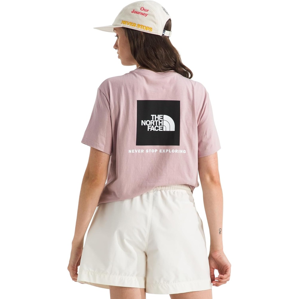 image:imageTHE NORTH FACE Womens Evolution Box NSE Shortsleeve Tee Regular Fit Cotton Tshirt With Logo GraphicsMetal Pink