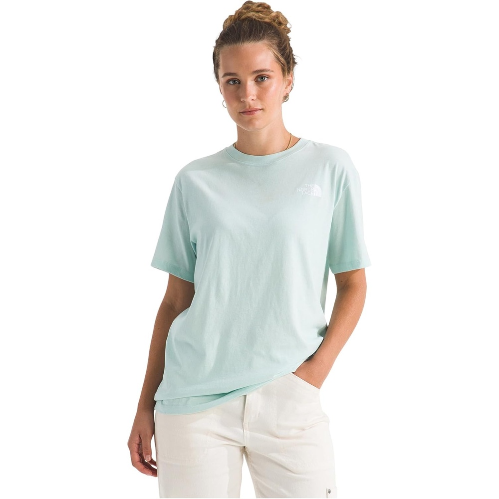 image:imageTHE NORTH FACE Womens Evolution Box NSE Shortsleeve Tee Regular Fit Cotton Tshirt With Logo GraphicsOpal Frost