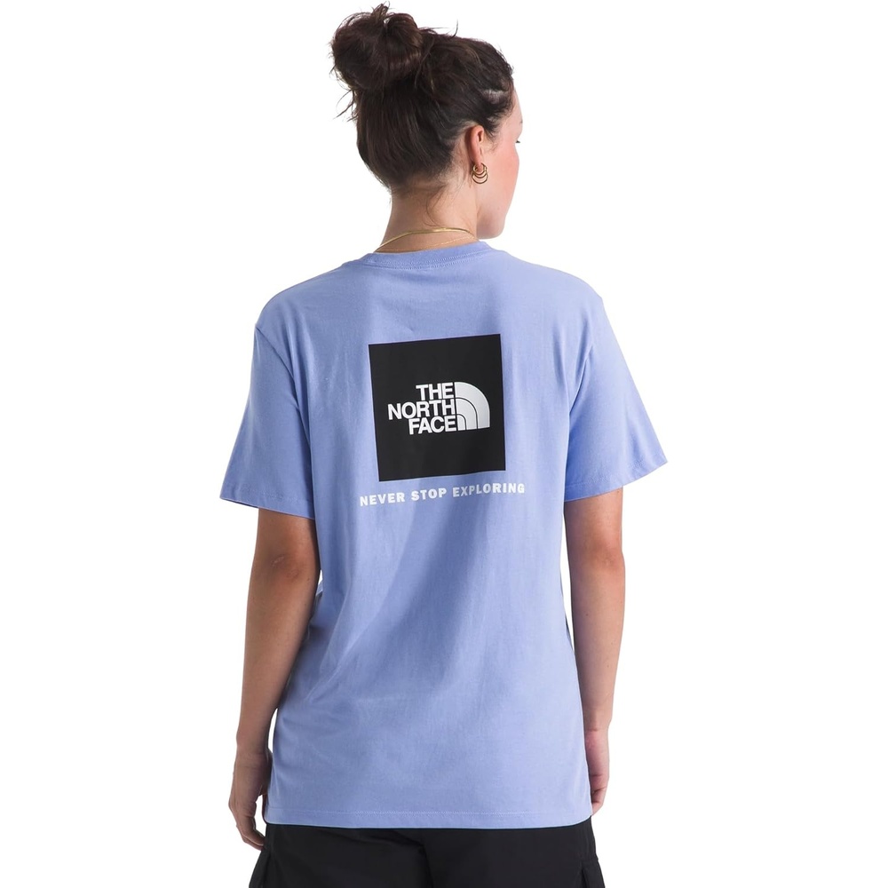 image:imageTHE NORTH FACE Womens Evolution Box NSE Shortsleeve Tee Regular Fit Cotton Tshirt With Logo GraphicsPeriwinkle Glow