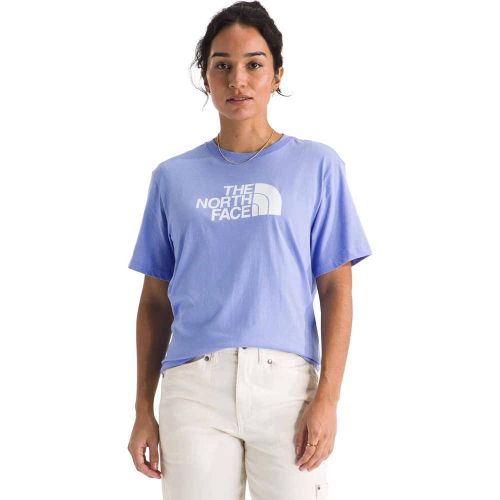 image:imageTHE NORTH FACE Womens Evolution Short Sleeve Half Dome Tee Everyday Cotton Shirt With a Logo GraphicPeriwinkle Glow