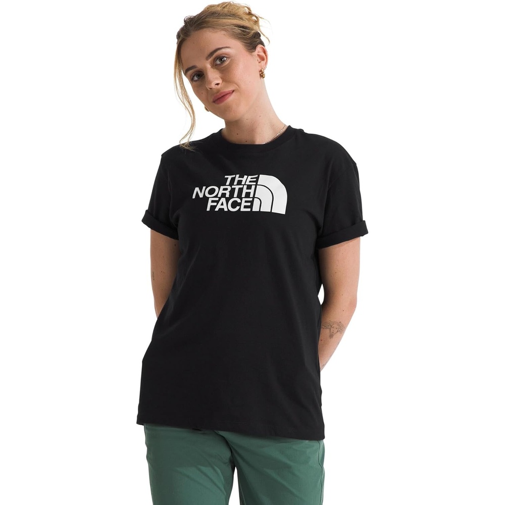 image:imageTHE NORTH FACE Womens Evolution Short Sleeve Half Dome Tee Everyday Cotton Shirt With a Logo GraphicTnf BlackTnf White