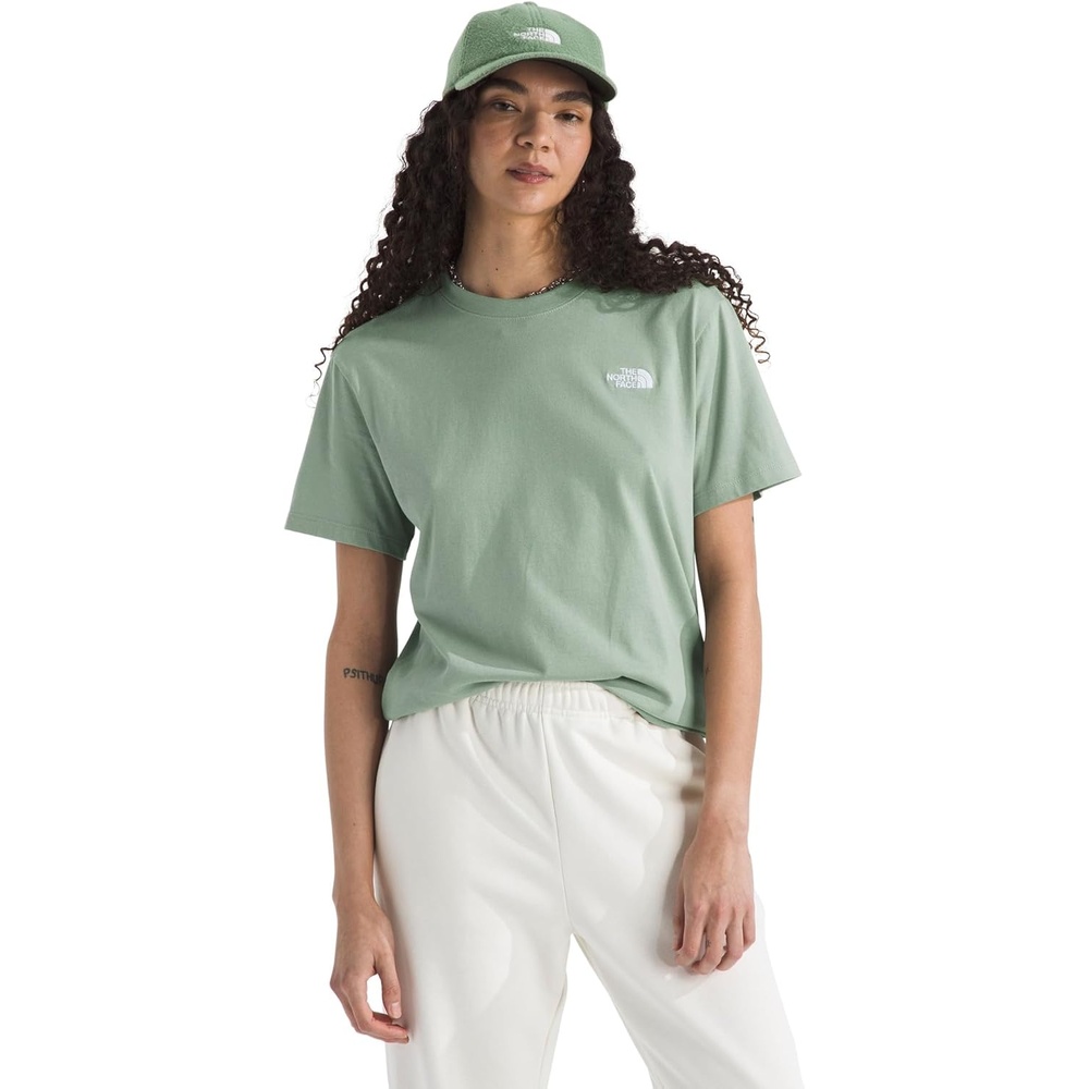 image:imageTHE NORTH FACE Womens Evolution Simple Dome Relaxed Shortsleeve Tee Cotton Tshirt With Classic Embroidered LogoSlate Moss