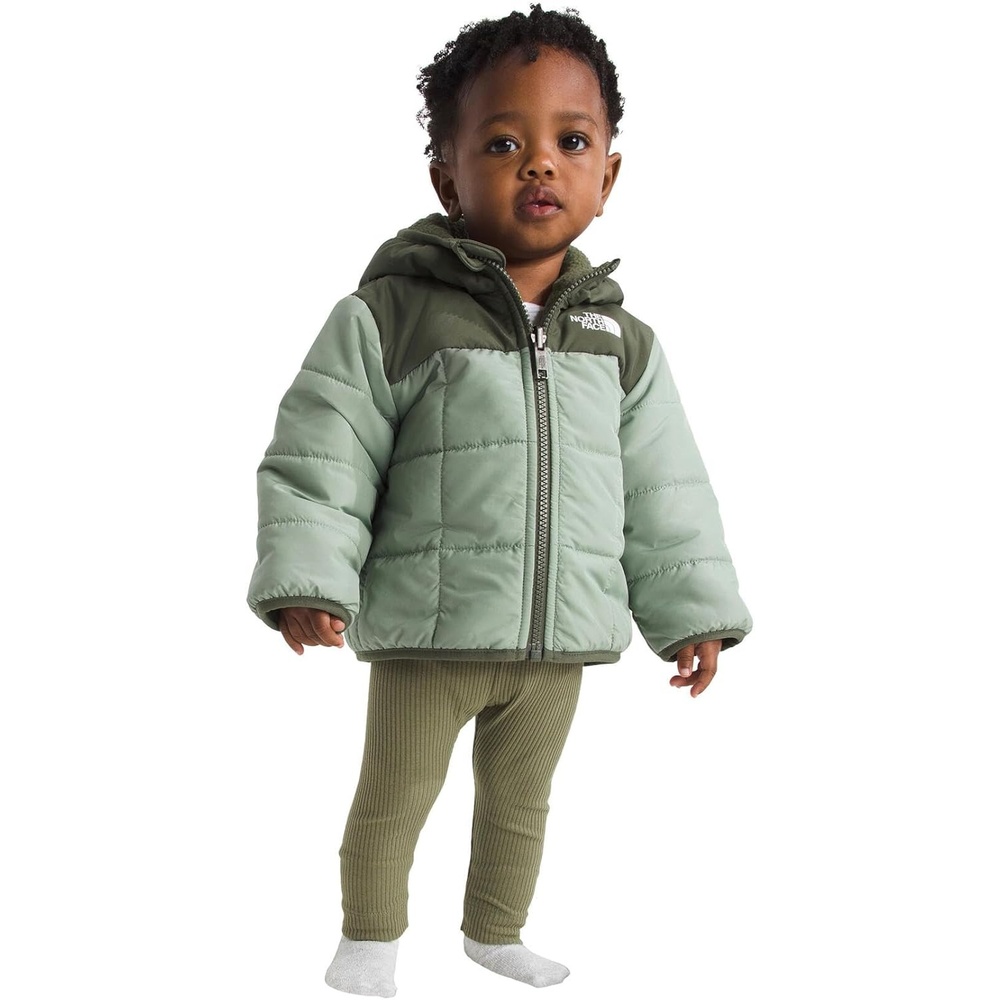 imageTHE NORTH FACE babygirls Reversible Shasta Full Zip Hooded JacketSlate MossNew Taupe Green