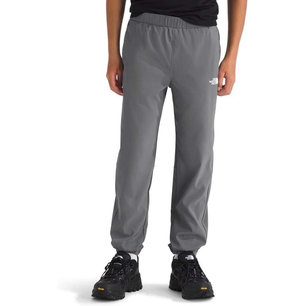 imageThe North Face Boys On The Trail Pant Moisture Wicking Water Repellent Elastic Waistband with Drawcord Zip Back PocketSmoked Pearl