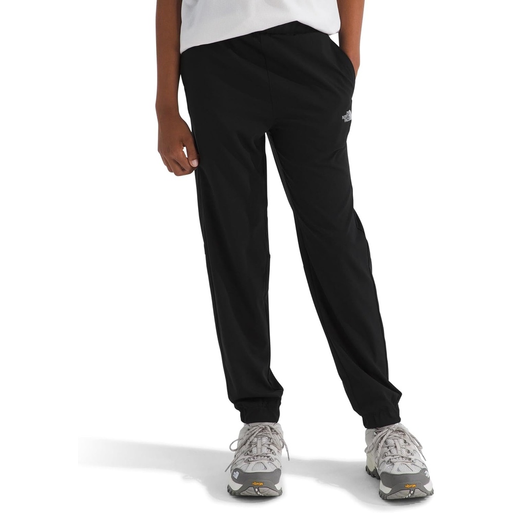 imageThe North Face Boys On The Trail Pant Moisture Wicking Water Repellent Elastic Waistband with Drawcord Zip Back PocketTnf BlackSilver Reflective