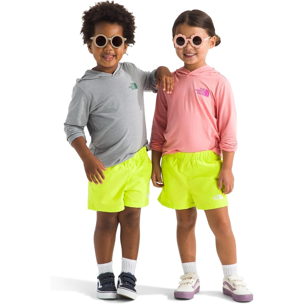image:imageThe North Face Kids Class V Short Moisture Wicking ColorChanging Design Elastic Waistband MeshLined PocketsFizz Lime Logo Weather Topo Phantom Print