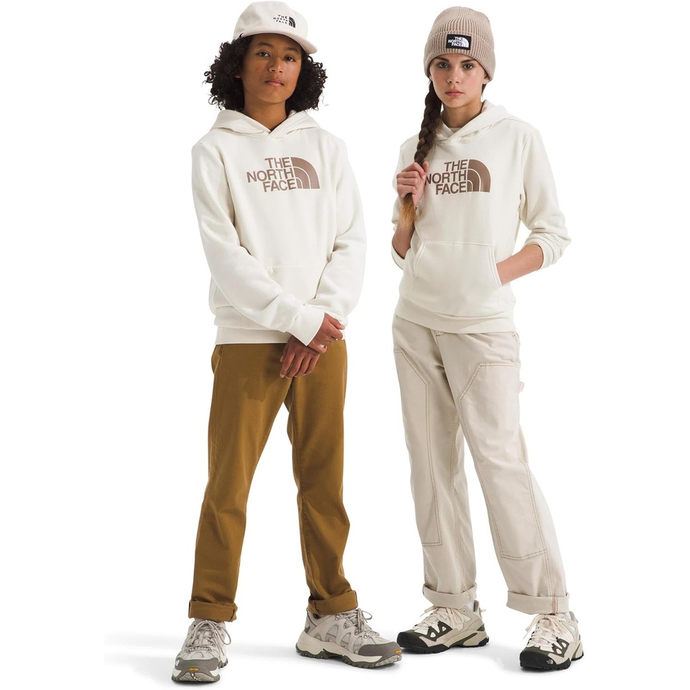imageThe North Face Kids Evolution Half Dome Hoodie Adventure Ready Hooded Sweatshirt for Boys amp Girls Kangaroo Hand PocketWhite Dune