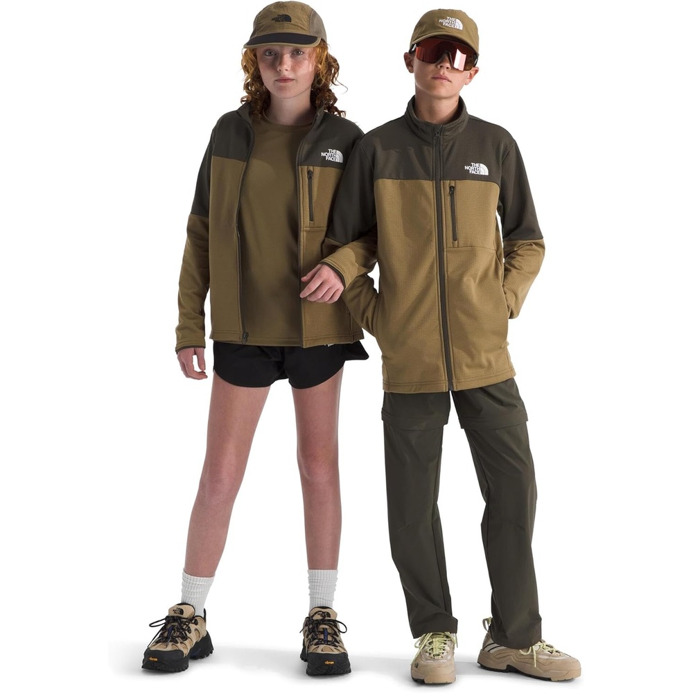 image:imageThe North Face Kids Hike Midlayer Full Zip Jacket Lightweight Outerwear for Boys amp Girls Securezip Chest PocketNew Taupe GreenCedar