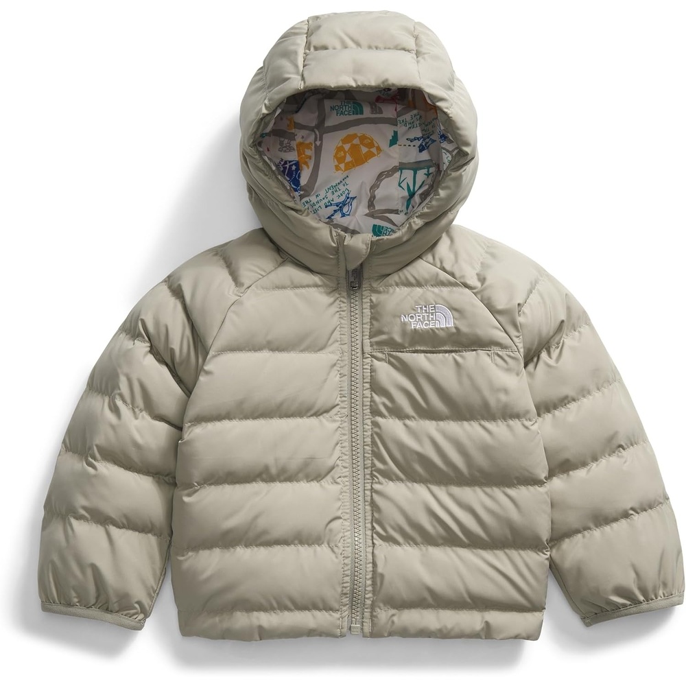 imageThe North Face Kids Reversible Perrito Insulated Hooded Jacket 2 in 1 Winter Coat for Boys amp Girls Water RepellentClay Grey