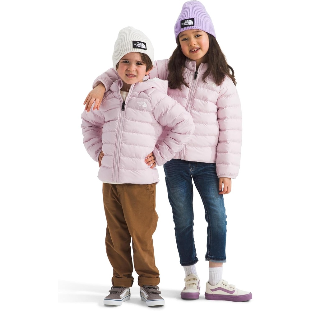 imageThe North Face Kids Reversible Perrito Insulated Hooded Jacket 2 in 1 Winter Coat for Boys amp Girls Water RepellentPale Blossom