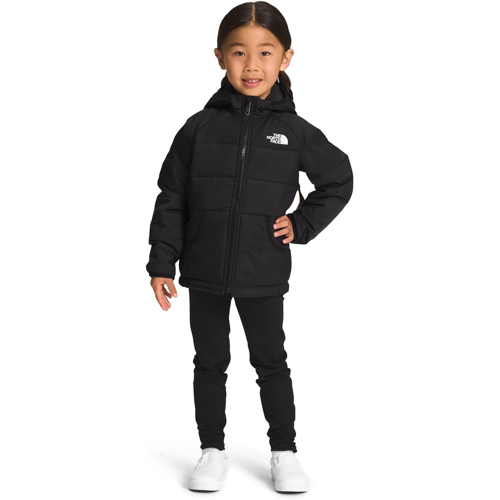 imageThe North Face Kids Reversible Perrito Insulated Hooded Jacket 2 in 1 Winter Coat for Boys amp Girls Water RepellentTnf BlackAsphalt Grey