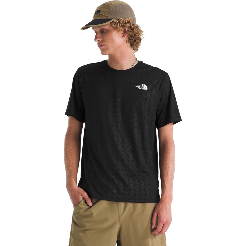 image:imageThe North Face Mens 247 Pentadome Embossed Short Sleeve Tee Regular Fit TShirt with MoistureWicking Flashdry TechTnf Black
