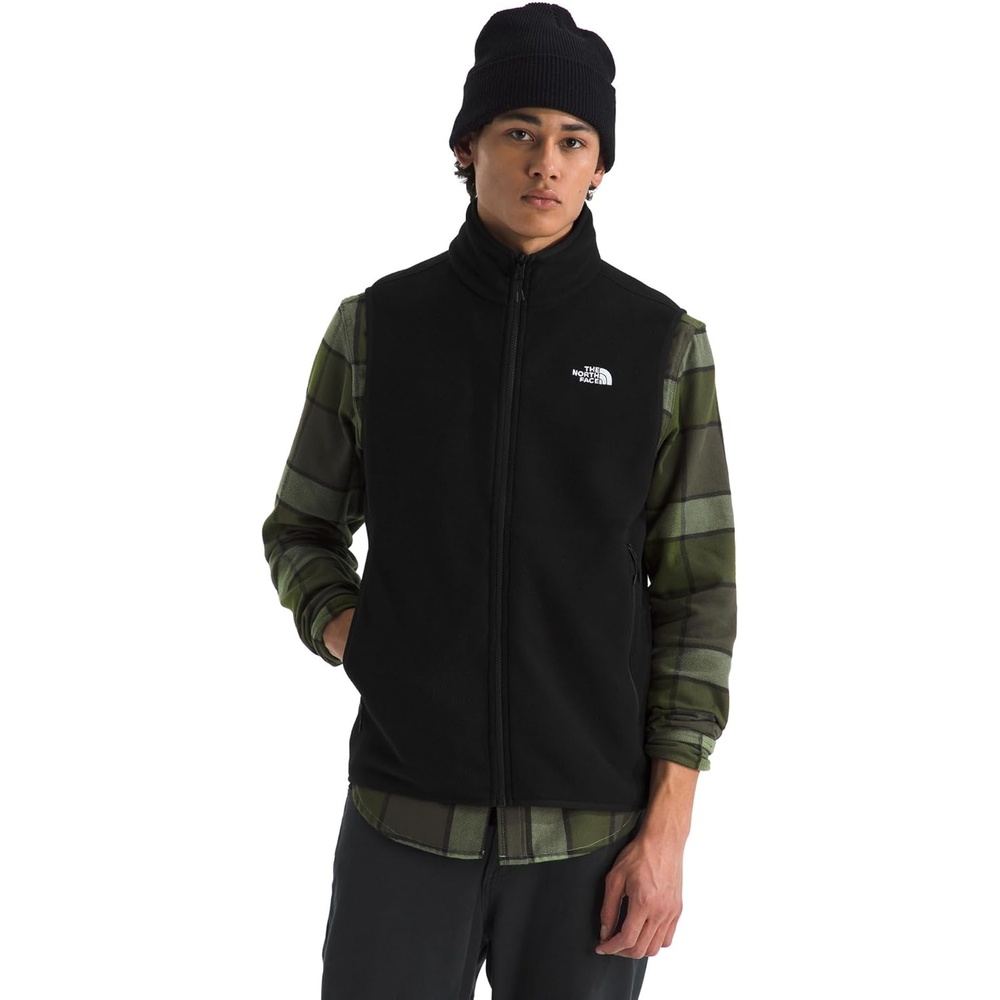 image:imageThe North Face Mens Glacier Fleece Vest  Zippered Hand Pockets amp Stretch Binding on the Collar Armhole amp HemTnf Black
