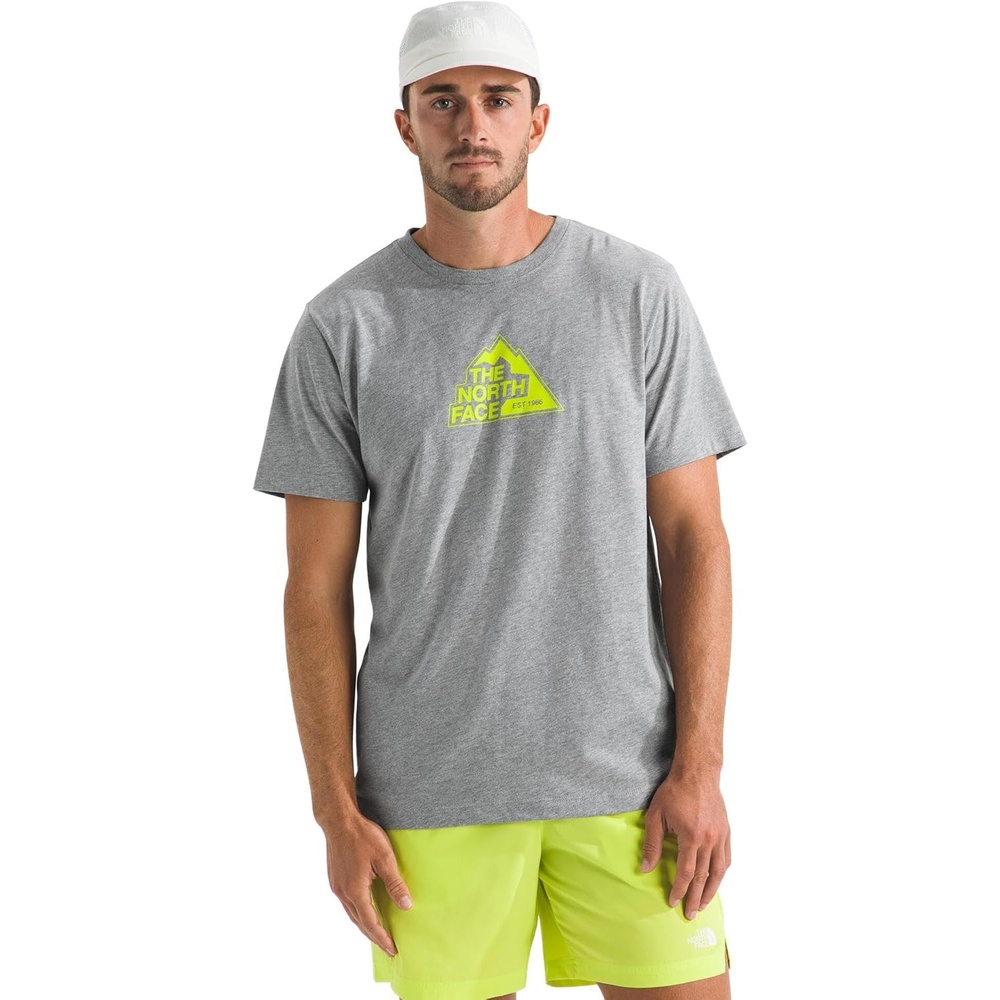 image:imageThe North Face Mens Since 66 ShortSleeve Tee Casual Stylish Graphic TShirt Regular Fit Soft FabricTnf Pale Grey HeatherFizz Lime