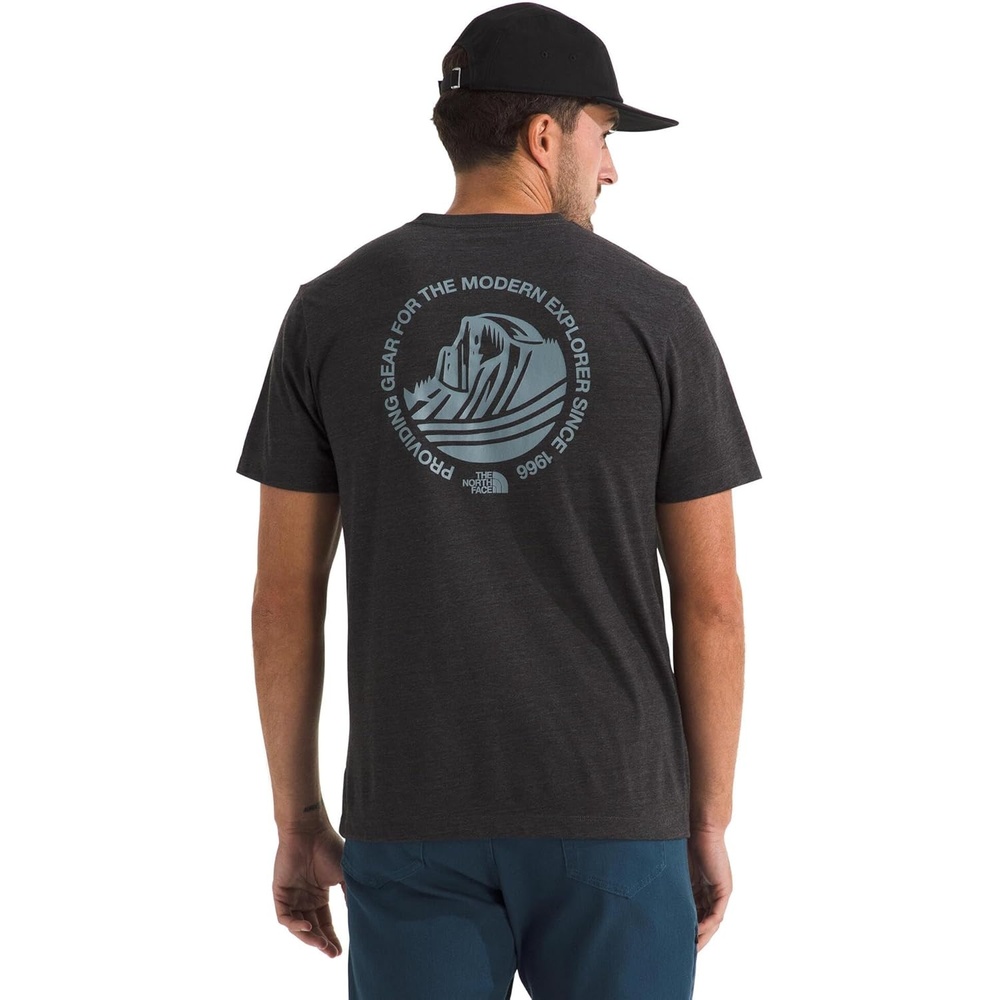 image:imageThe North Face Mens TriBlend Mountain Days ShortSleeve Tee Casual Graphic TShirt Regular Fit CottonPolyesterTencelTnf Dark Grey White Heather