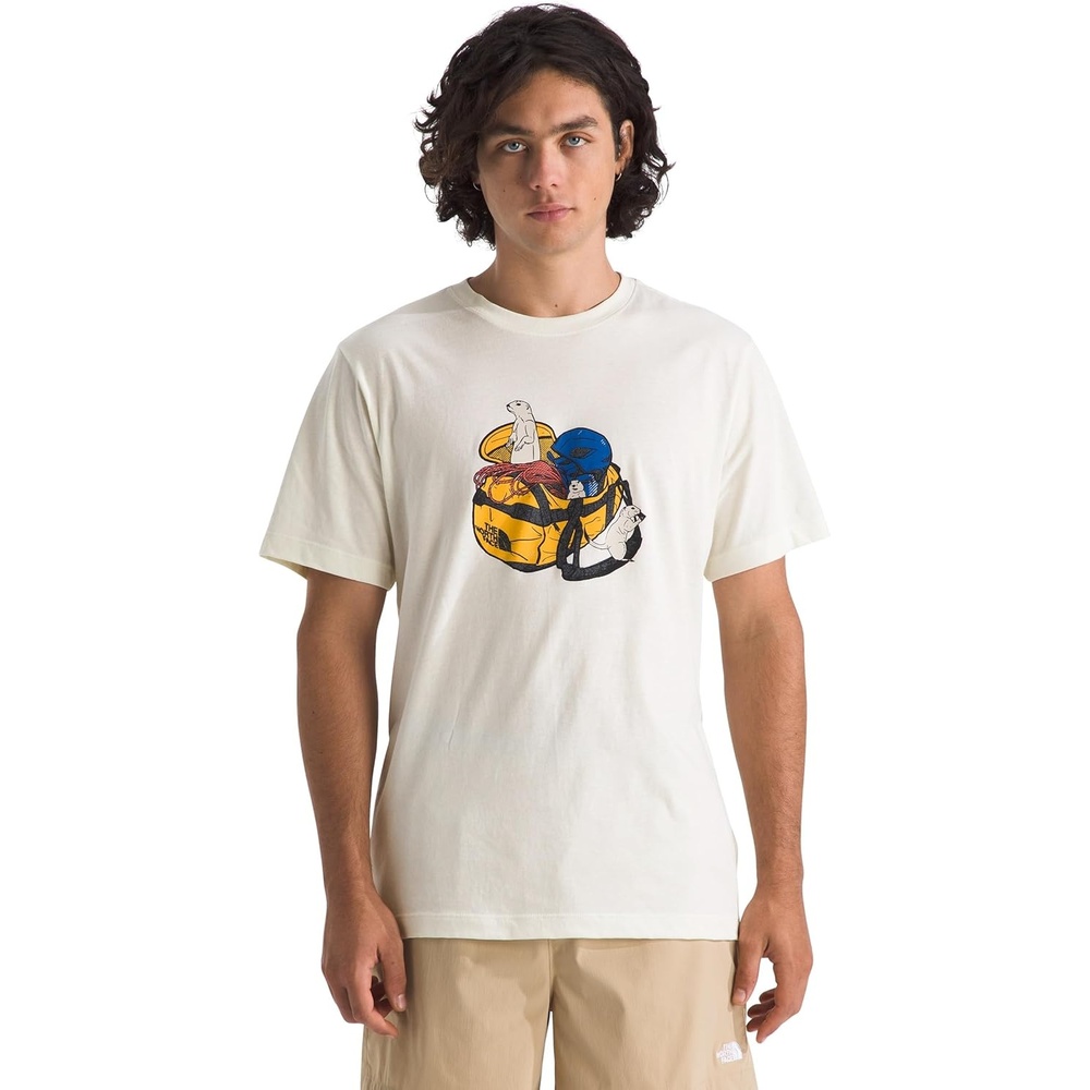 image:imageThe North Face Mens Woodland Wanderer Short Sleeve Tee  Casual Stylish Graphic TShirt Regular Fit Soft Cotton FabricWhite Dune