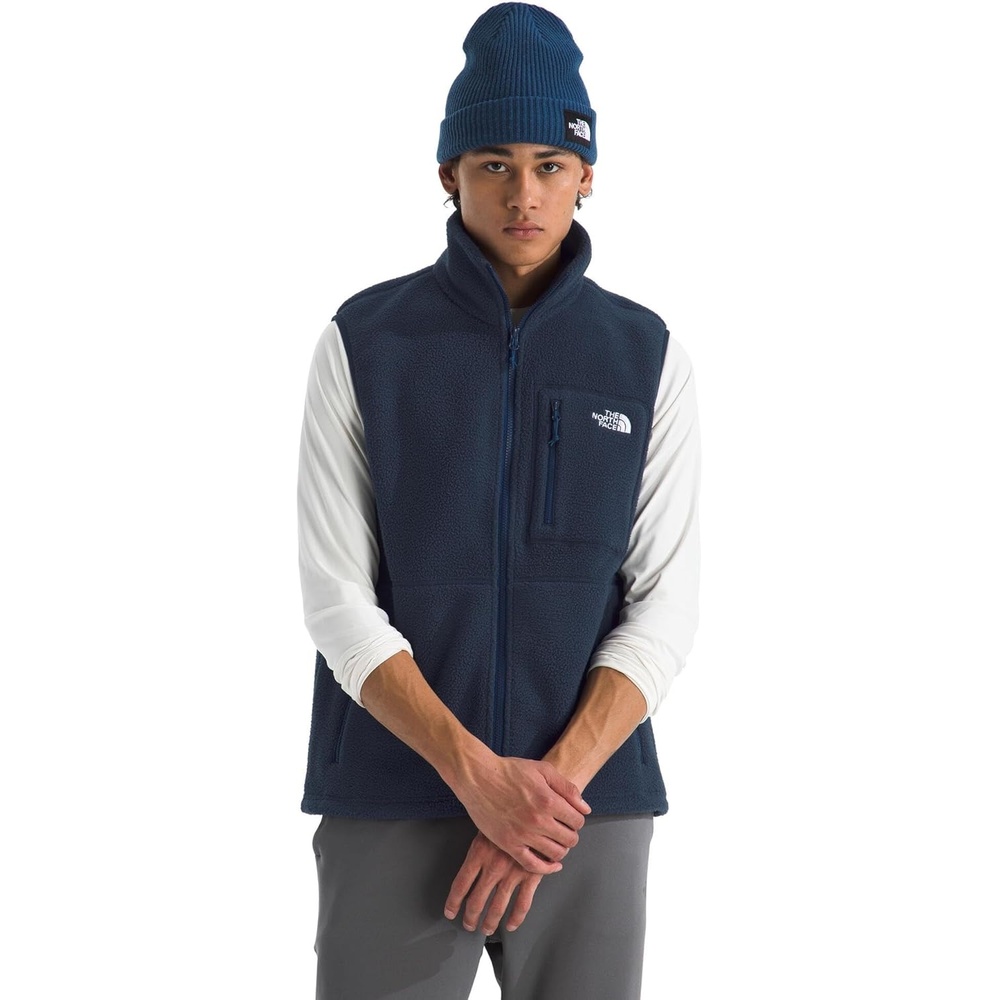 image:imageThe North Face Mens Yumiori Vest Lightweight Fleece Zip Up With Stretch Binding Internal Cinch Cord amp Secure Zip PocketsSummit NavyEstate Blue