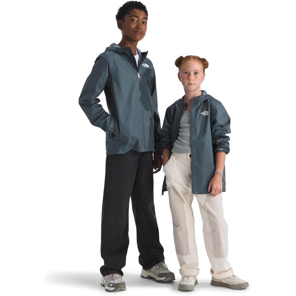 imageThe North Face Unisex Kids Zipline Rain Jacket Waterproof Rain Coat Secure Zip Pockets Weather Ready HoodGranite Grey