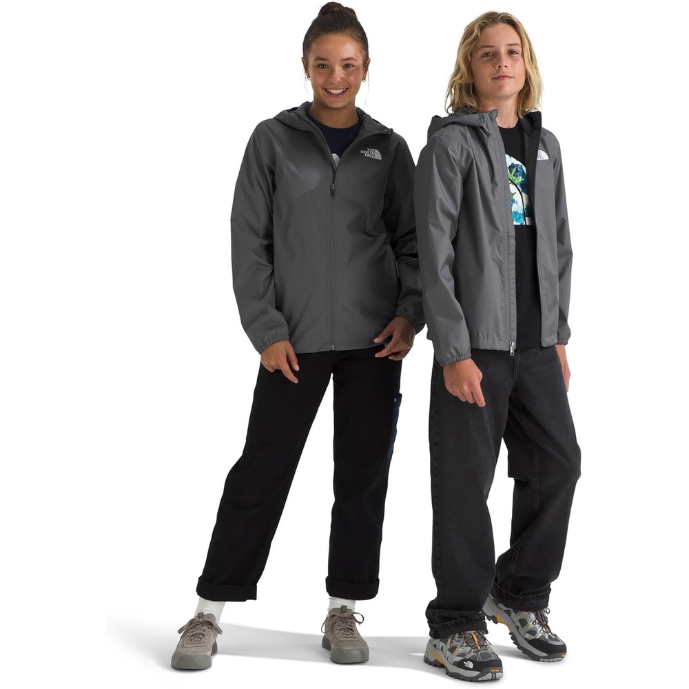 imageThe North Face Unisex Kids Zipline Rain Jacket Waterproof Rain Coat Secure Zip Pockets Weather Ready HoodSmoked Pearl