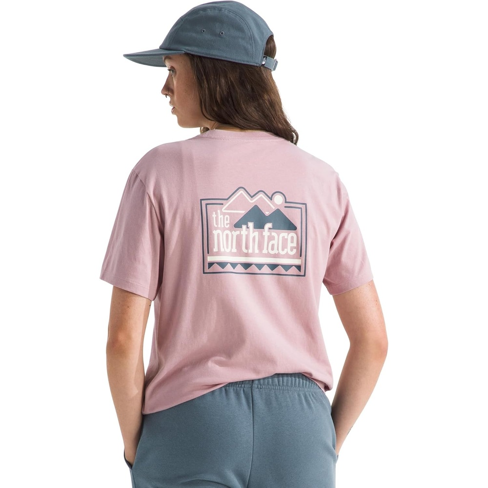 image:imageThe North Face Womens Explore Pin Relaxed Short Sleeve Tee Casual Graphic TShirt Regular Fit Soft Cotton FabricMetal Pink