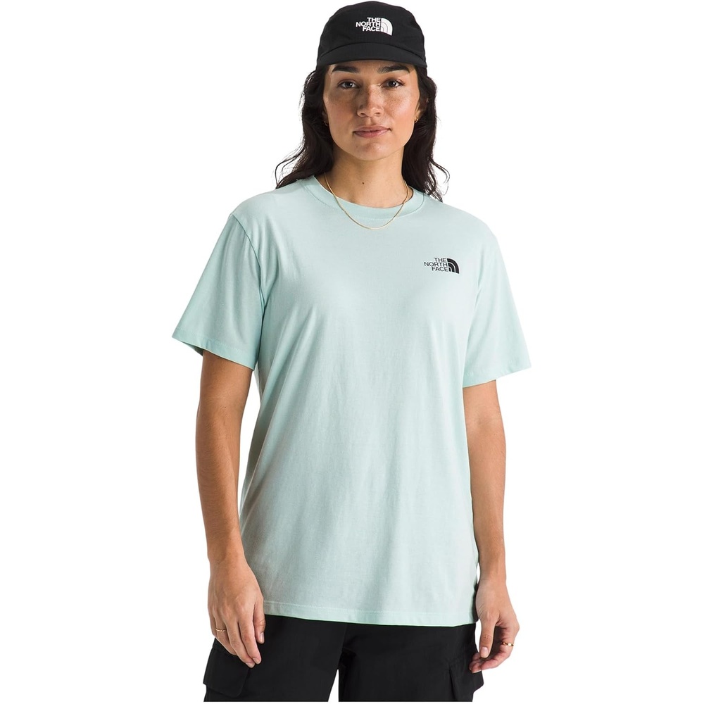 image:imageThe North Face Womens Explore Pin Relaxed Short Sleeve Tee Casual Graphic TShirt Regular Fit Soft Cotton FabricOpal Frost