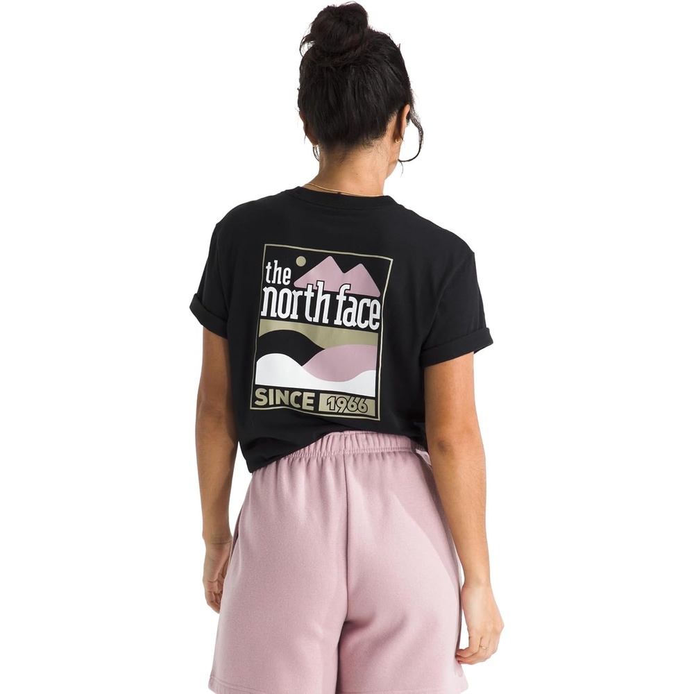 image:imageThe North Face Womens Exploring Since 66 Relaxed Short Sleeve Tee Casual Graphic TShirt Regular Fit Cotton FabricTnf Black