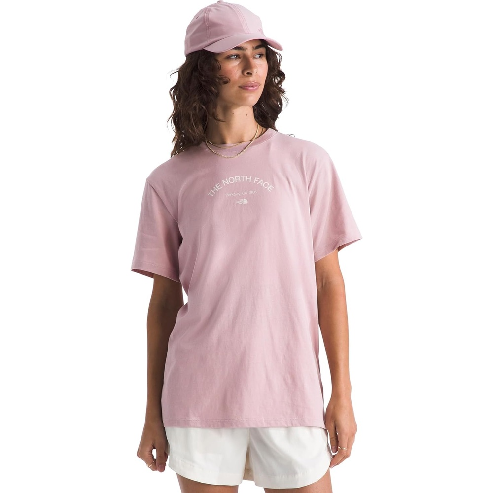 image:imageThe North Face Womens Home Relaxed Short Sleeve Tee Casual Graphic TShirt Regular Fit Soft Cotton FabricMetal Pink