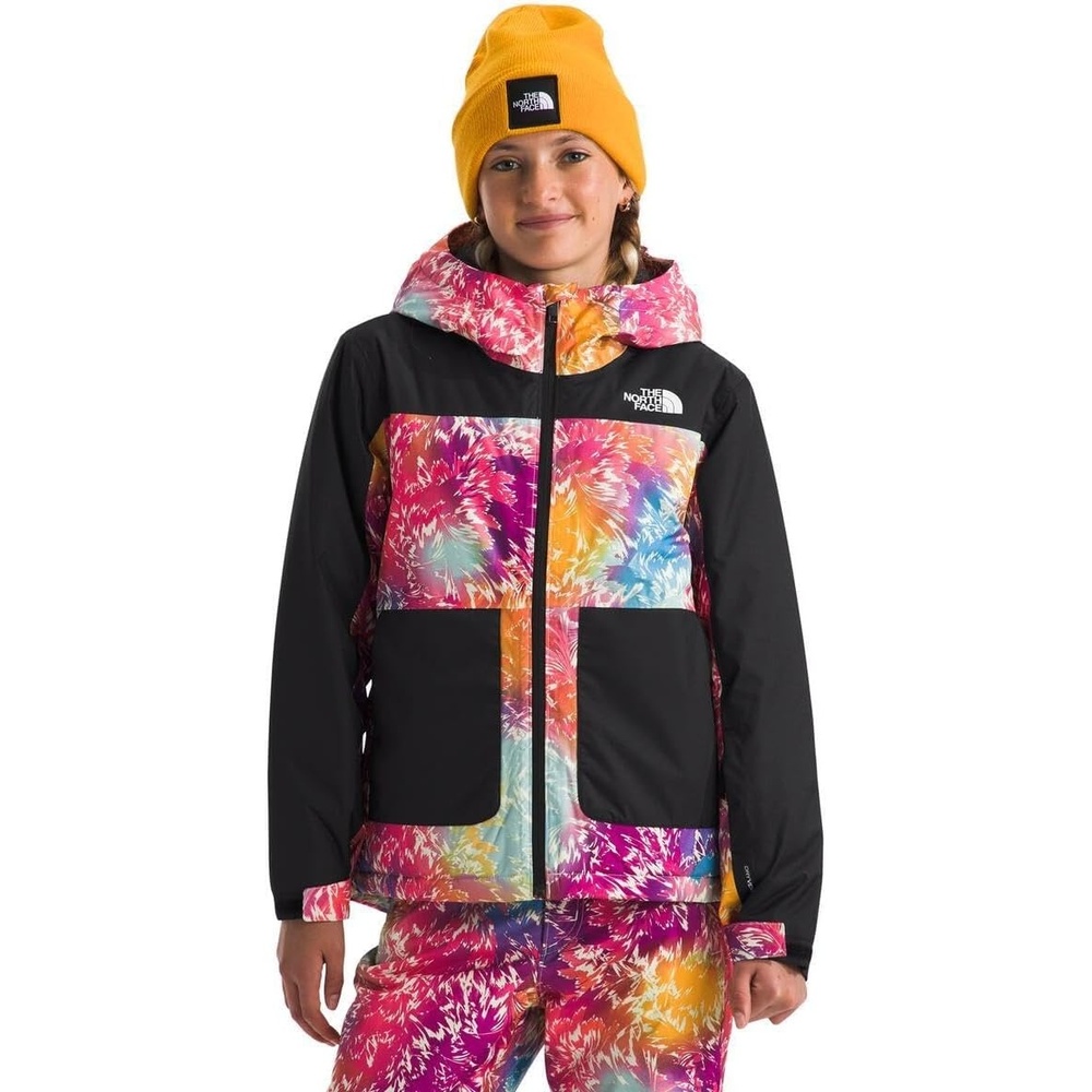 image:imageThe North Face girls Freedom Insulated Jacket Little KidBig KidRadiant Poppy Blowing Wind Print