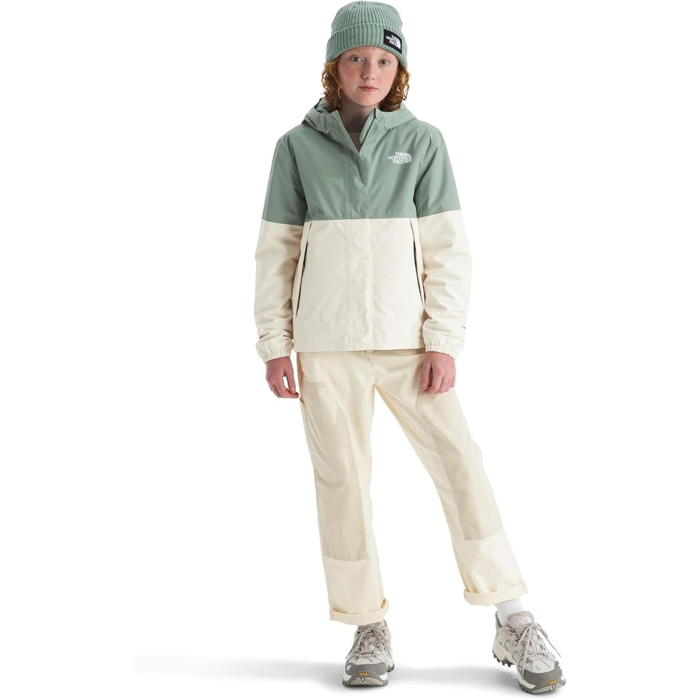 imageThe North Face girls Warm Antora Waterproof Rain JacketSlate MossWhite Dune