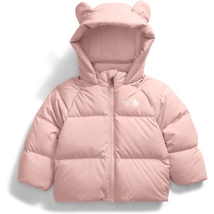 THE NORTH FACE Baby North Down Fleece-Lined Jacket | Water Repellent, Waterfowl Down Insulation, Attached Hood With Ears(Pink Moss)