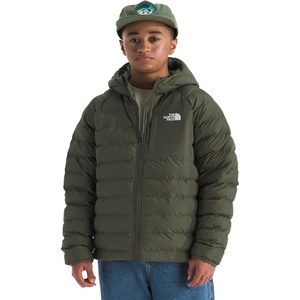 THE NORTH FACE Boys Reversible Perrito Hooded Jacket | Waterproof Winter Puffer Coat, Lightweight Outerwear for Travel(New Taupe Green)