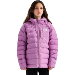 THE NORTH FACE Girls’ Reversible Perrito Hooded Jacket – Lightweight & Water Resistant Winter Coat, Synthetic Insulation(Hushed Lavender)