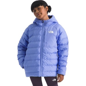 THE NORTH FACE Girls’ Reversible Perrito Hooded Jacket – Lightweight & Water Resistant Winter Coat, Synthetic Insulation(Periwinkle Glow/Endless Dusk)